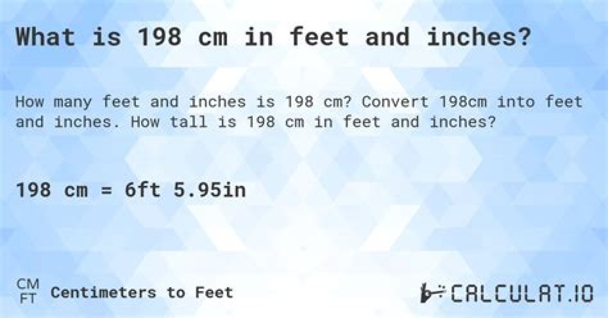 198 Cm to Feet and Inches