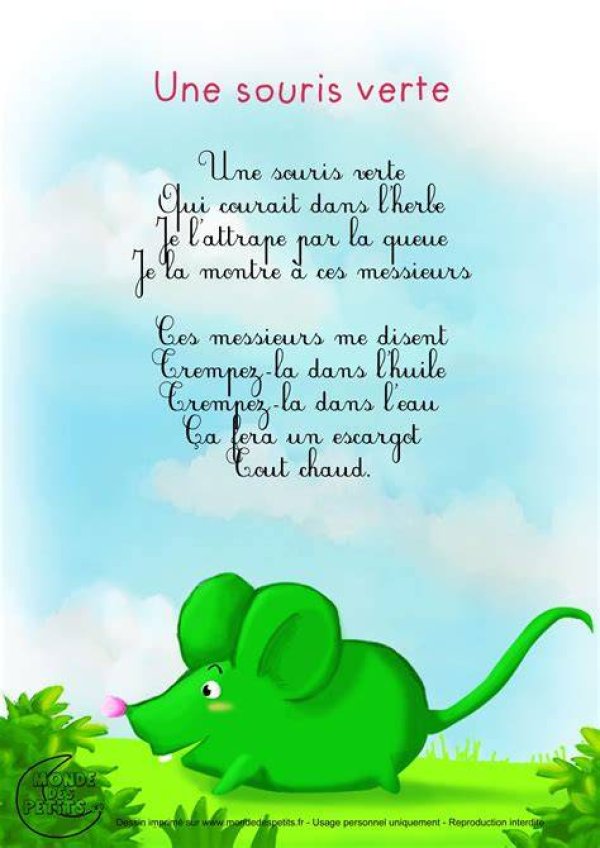 Agnès Chaumié Une Souris Verte Lyrics English Translation