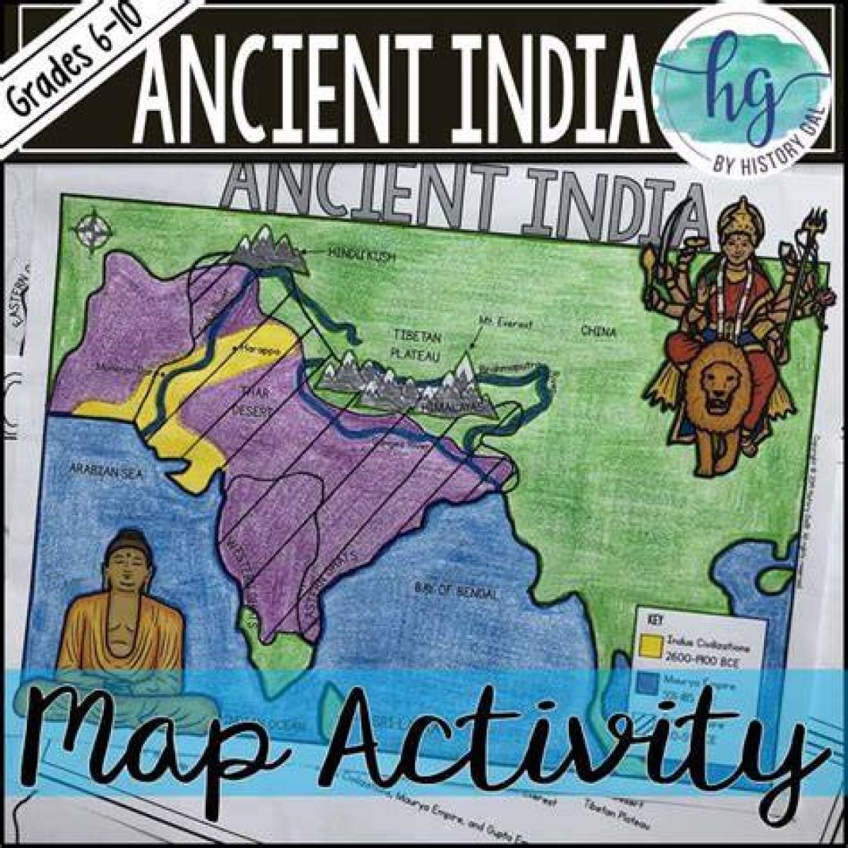 Ancient India Map — Printable Worksheet