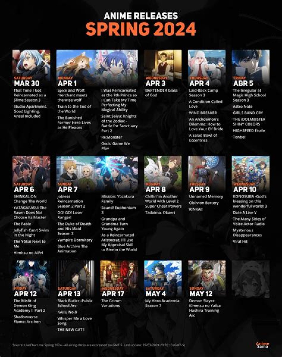 Anime Releasing in Spring 2024 Slate: Demon Slayer Season 4, Blue Lock Movie, Mushoku Tensei & More