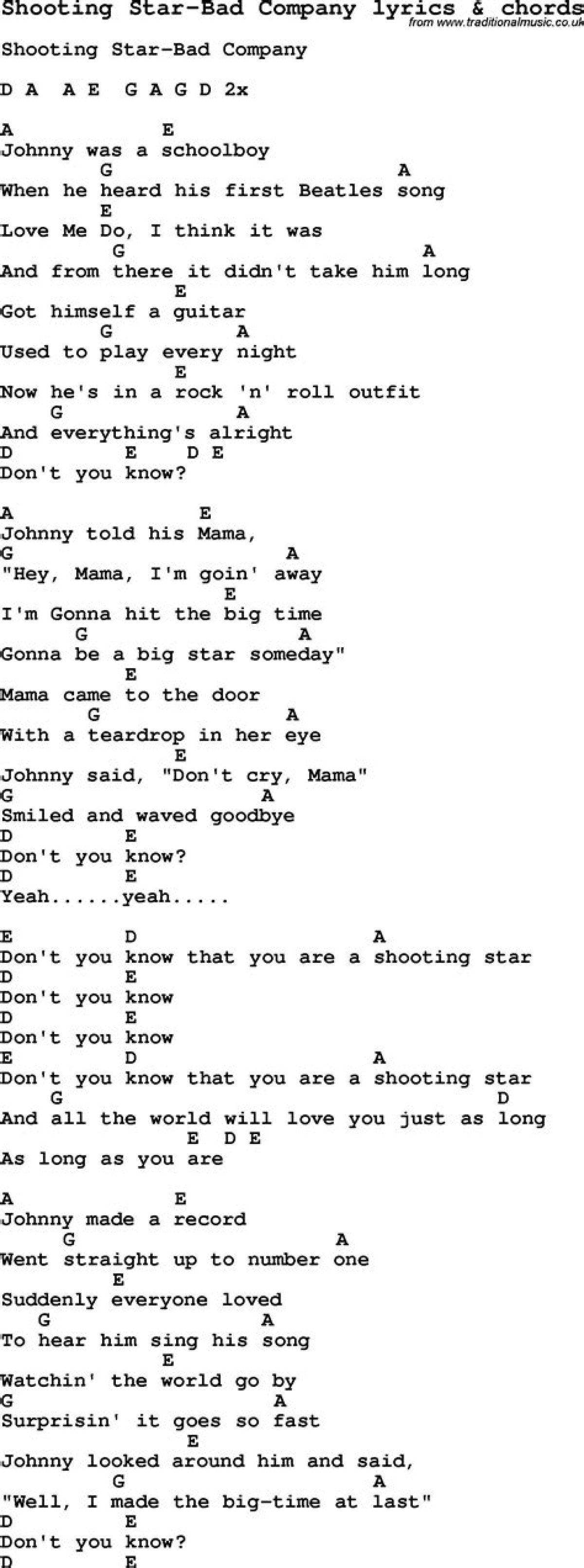 Bad Company’s “Shooting Star” Lyrics Meaning