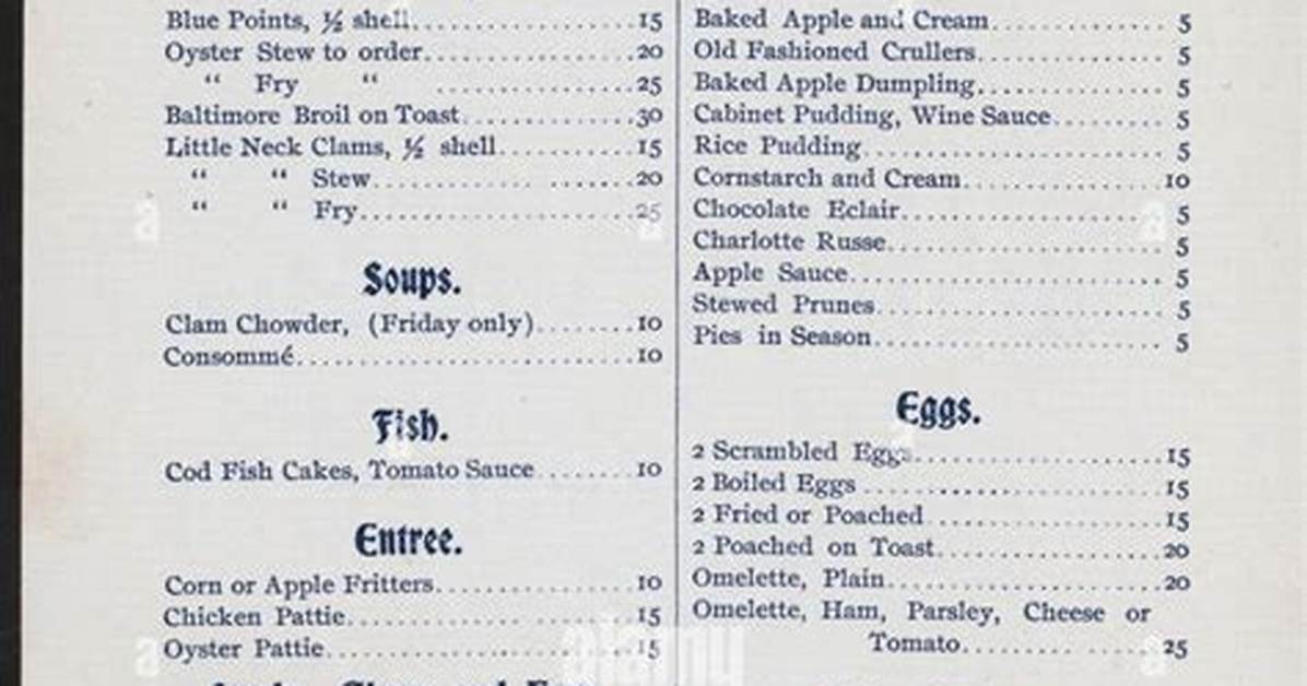 Bill of Fare