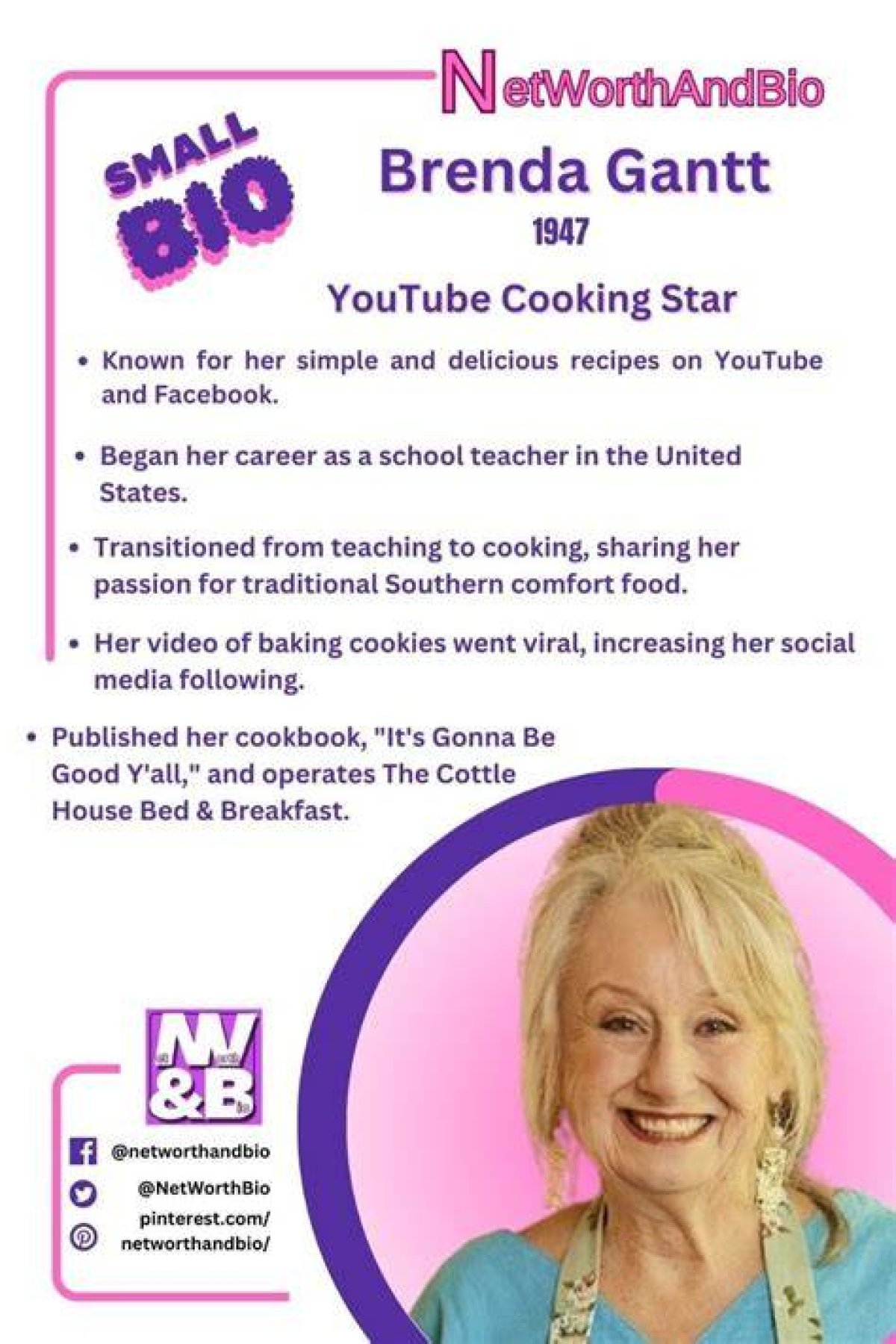 Brenda Gantt Net Worth, Cookbook, Age | Brenda Gantt Bio Career