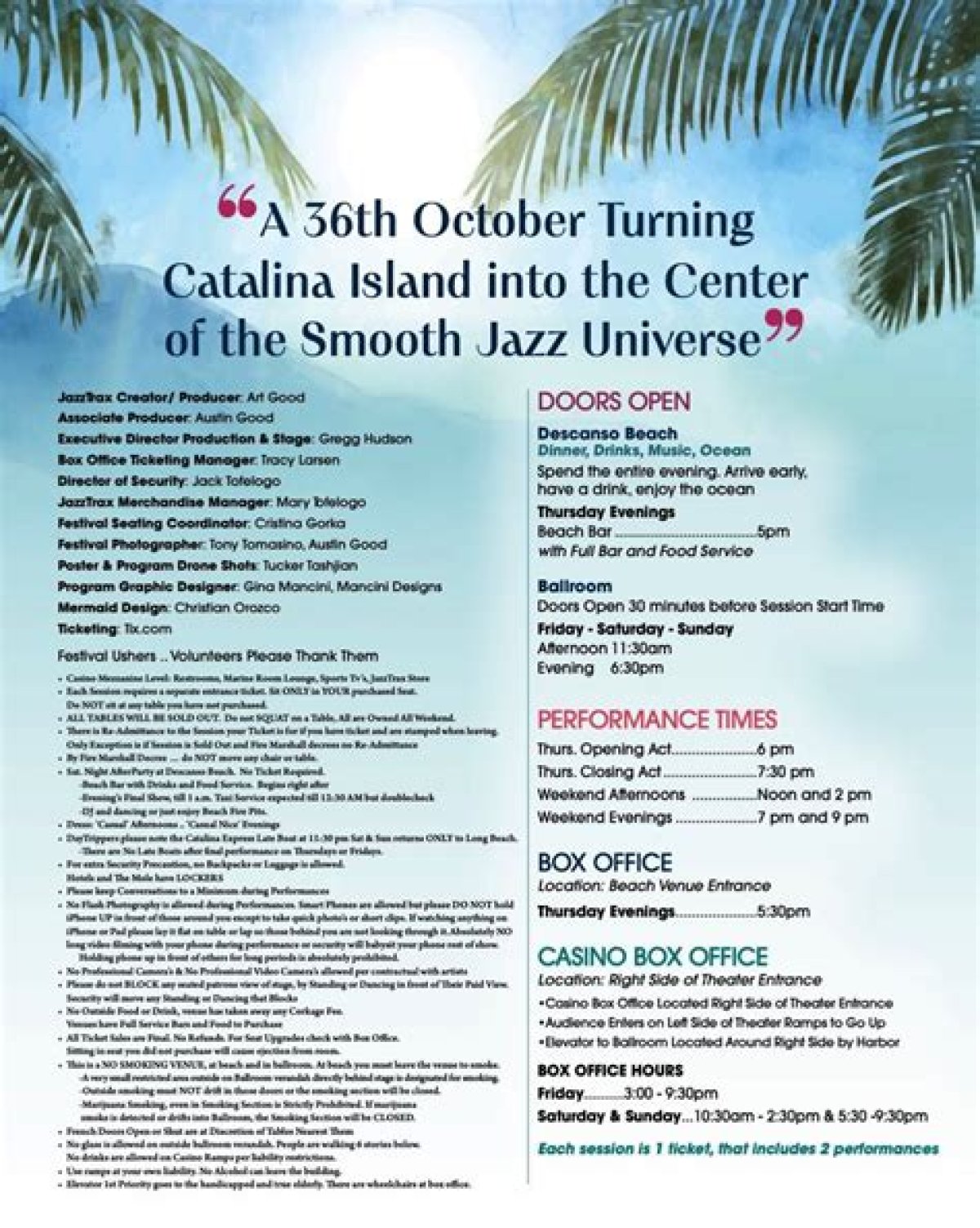 Catalina Island Jazztrax Festival Set for Three October Weekends