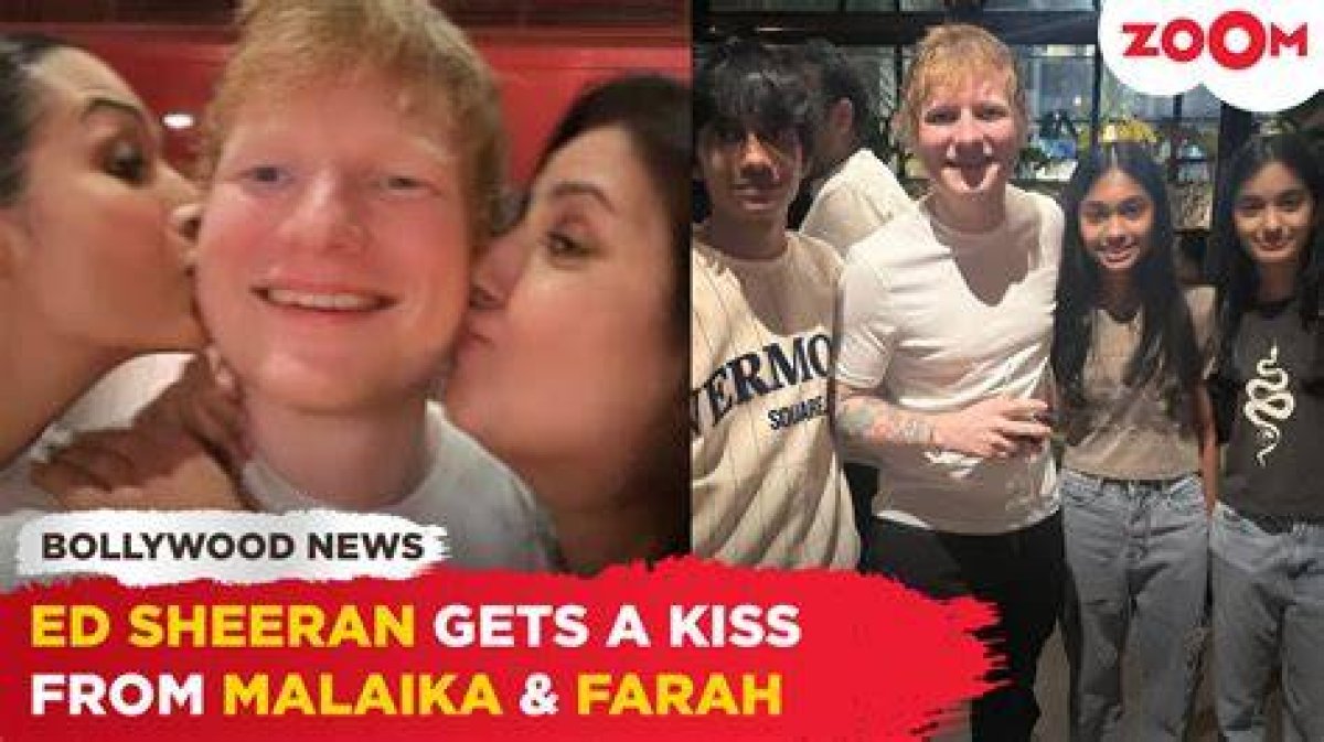 Ed Sheeran Gets Kiss from Malaika Arora, Huma Qureshi Parties with Singer at Farah Khan's Bash; Inside Pics Will Give You Fomo