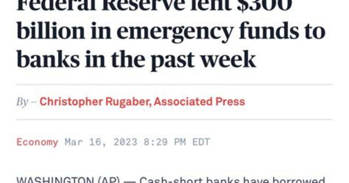 Federal Reserve Lent $300 Billion in Emergency Funds to Banks in the Past Week