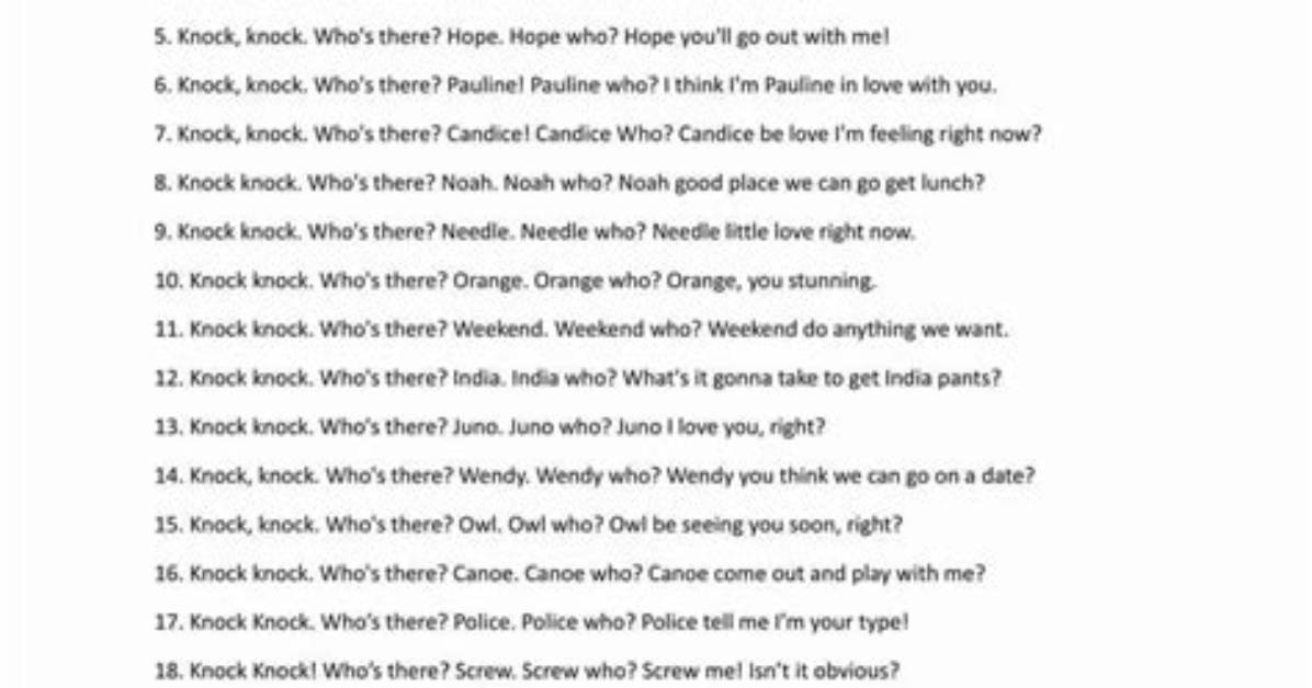 Flirty Knock-Knock Jokes: 45 Playful Ways to Win All Hearts