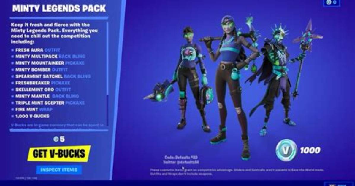 Fortnite Minty Legends Pack Release Date, Time, Skins, and Price