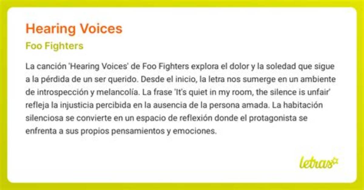 “Hearing Voices” by Foo Fighters