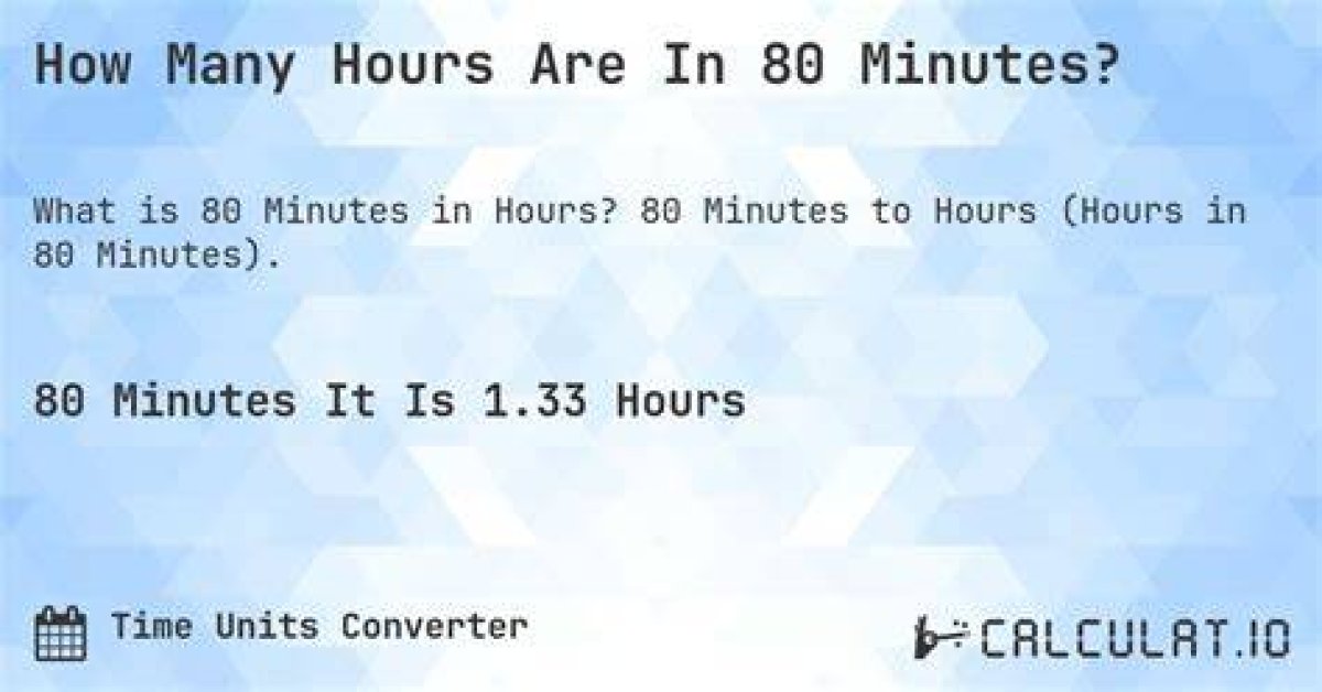 How Many Minutes Are in 80 Hours?