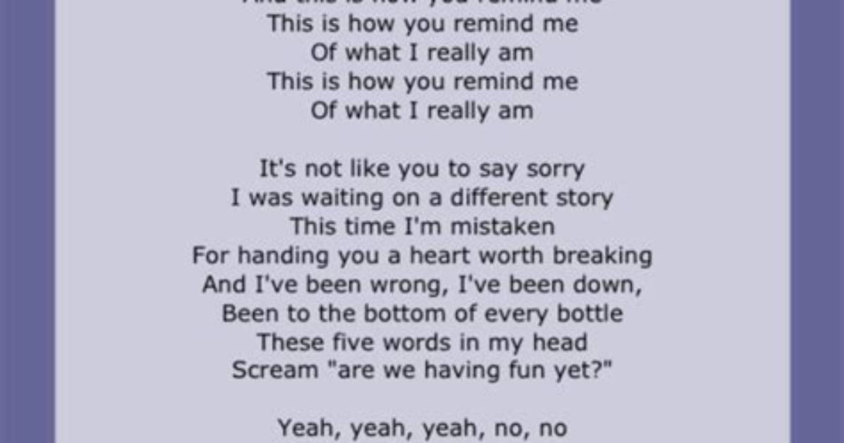 How You Remind Me by Nickelback Lyrics Meaning – Unraveling the Pain Behind the Power Chords