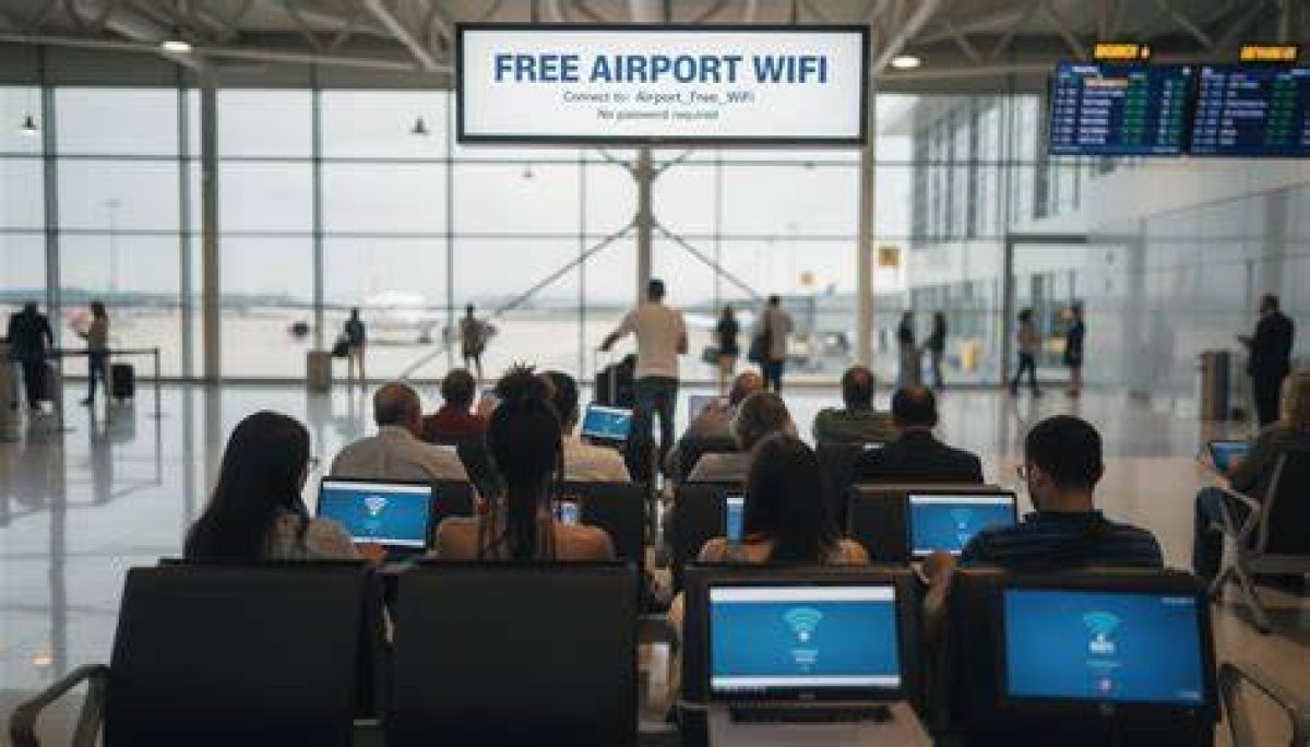 Internet Connection at an Airport or Mall: Hyph.