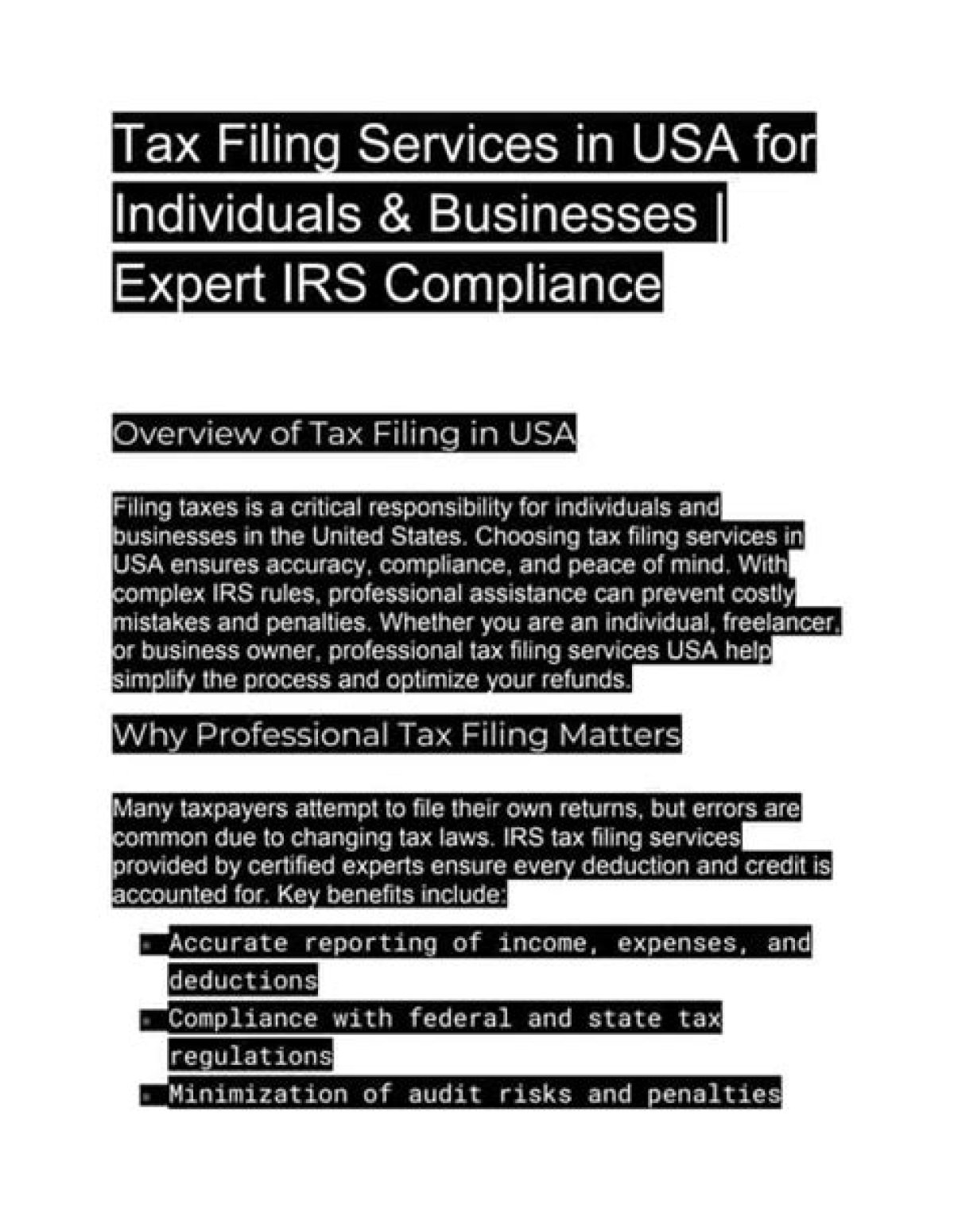 Irs Filing Expert: Abbr.
