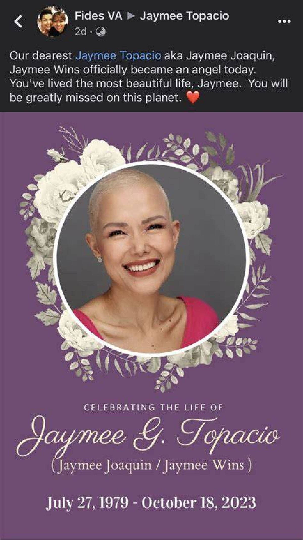 Jaymee Joaquin Obituary: Former Actress and Tv Host Dies of Cancer at 44