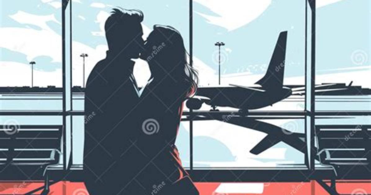 Kissing at the Airport Say: Abbr.