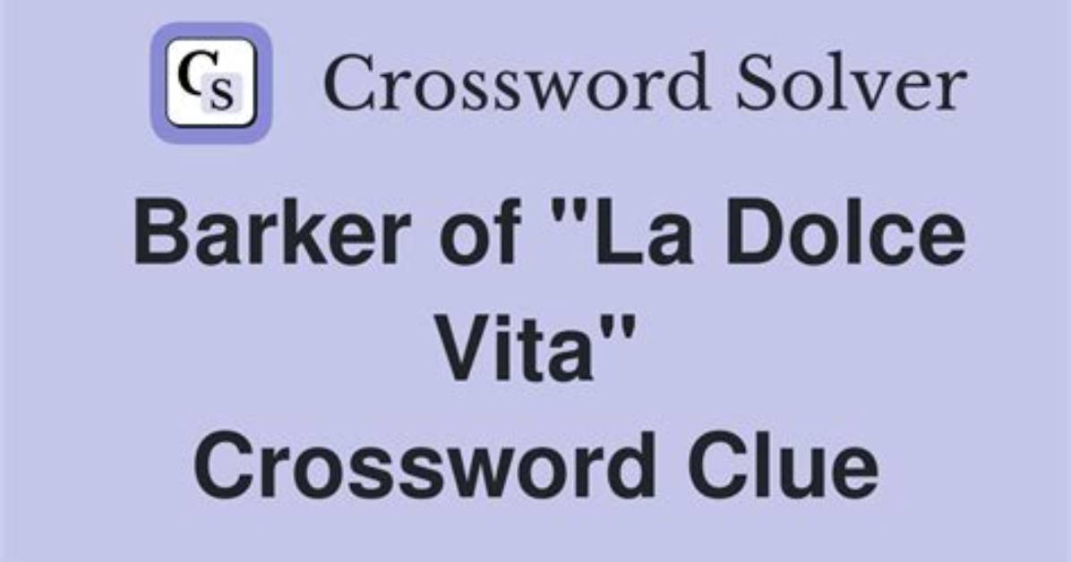 "La Dolce —" Crossword Clue Eugene Sheffer