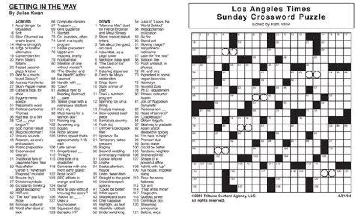 La Times Raises Crossword Clue