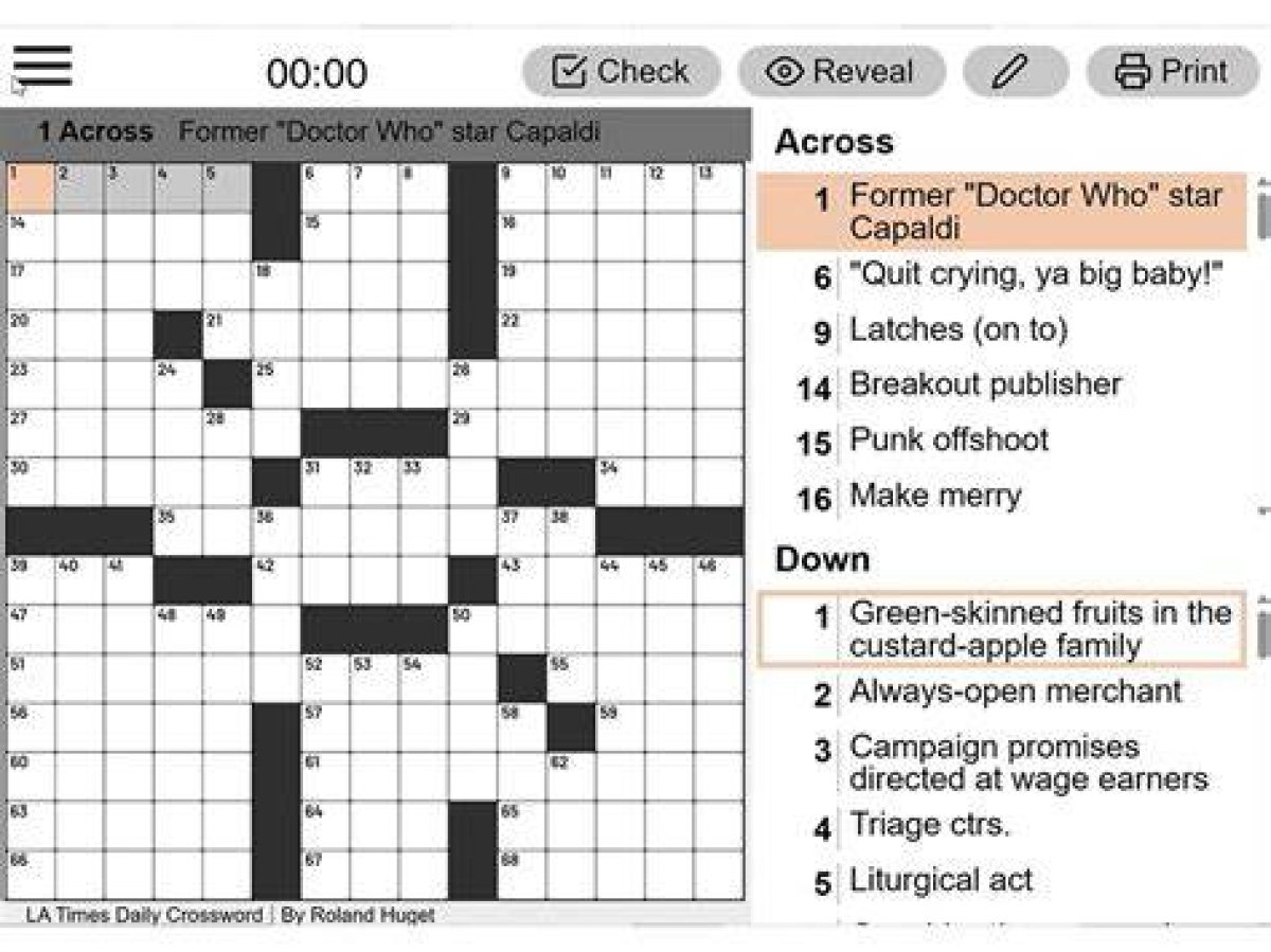 La Times Retro Tone 5 Letters Crossword Clue