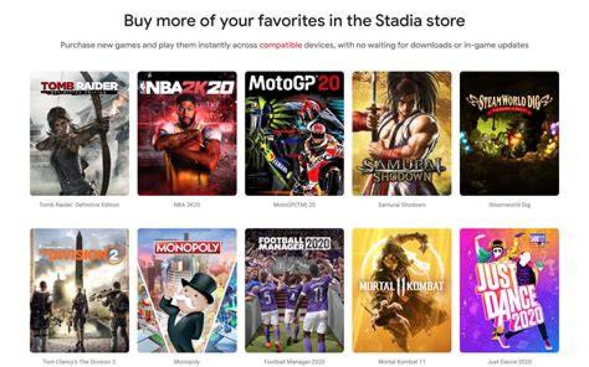 List of All Stadia Games