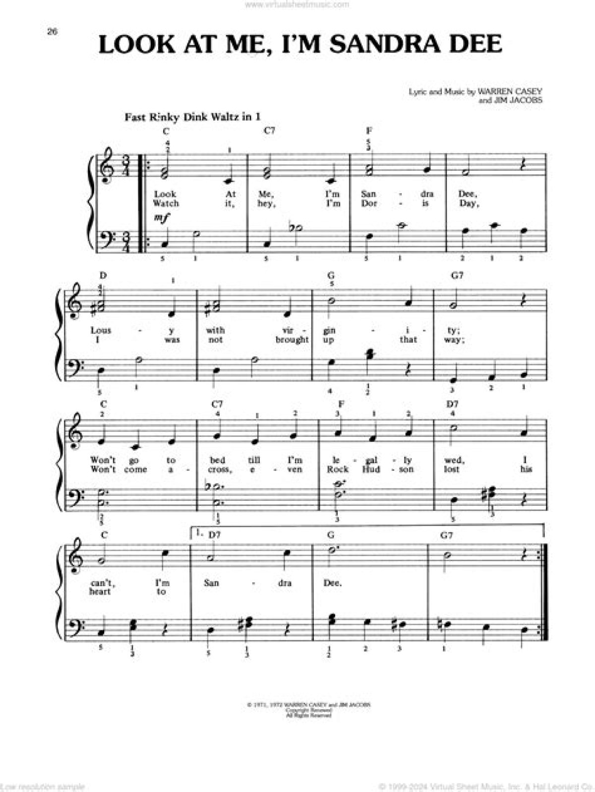 Look at Me I'm Sandra ___ (Song from Grease)