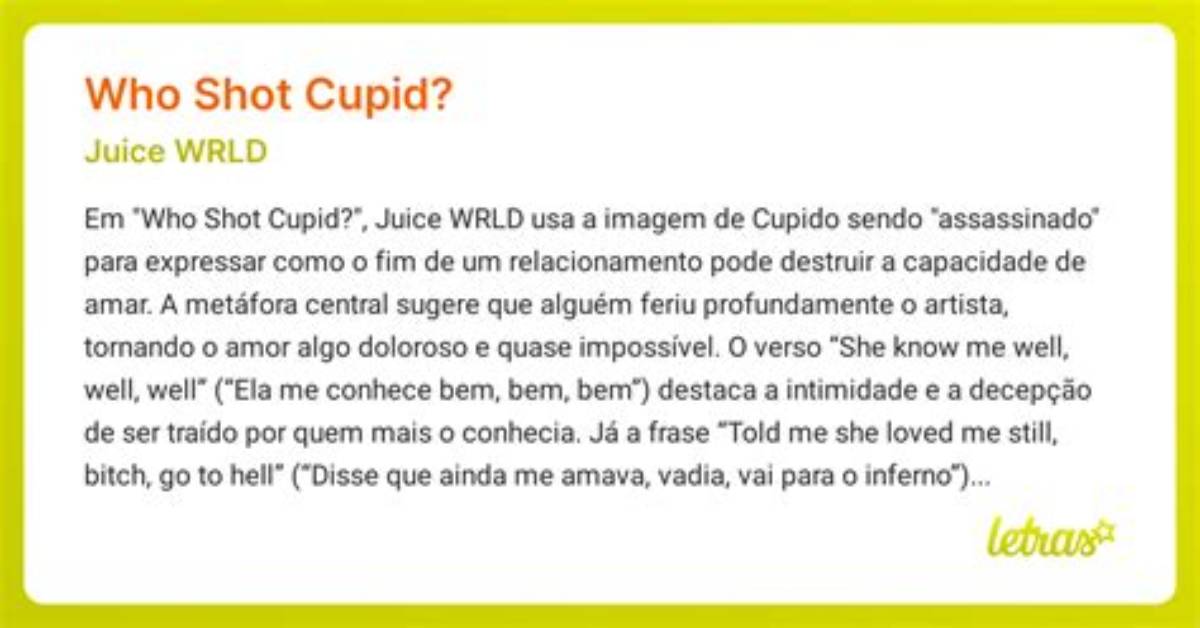 Meaning of “Who Shot Cupid? ” by Juice Wrld