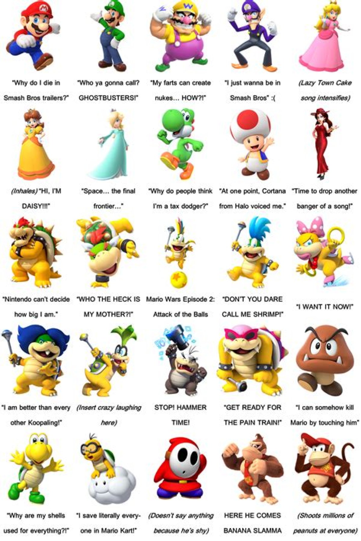 Nintendo Characters Mario Franchise Quiz