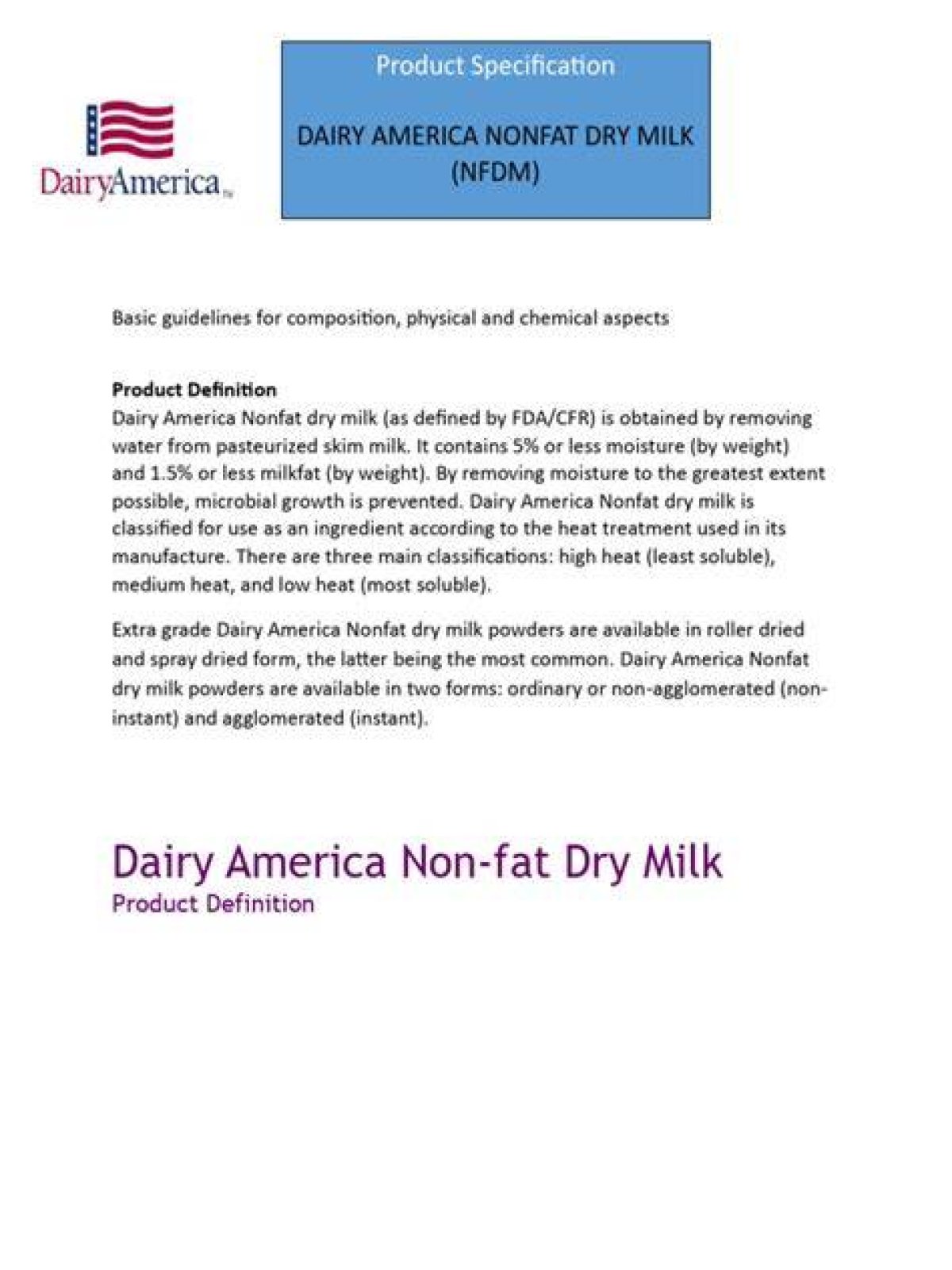 Nonfat Dairy Beverage: 2 Wds.