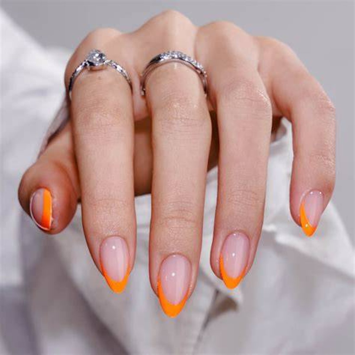 Orange French Tip Nails Almond: a Trendy Twist on Classic Nail Art