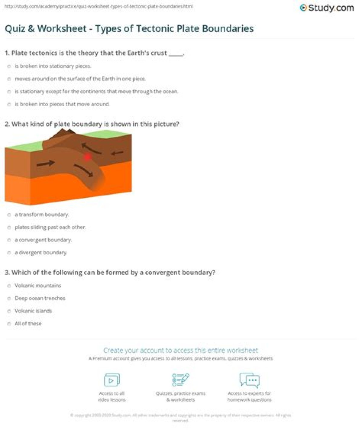 Plate Tectonics Quiz
