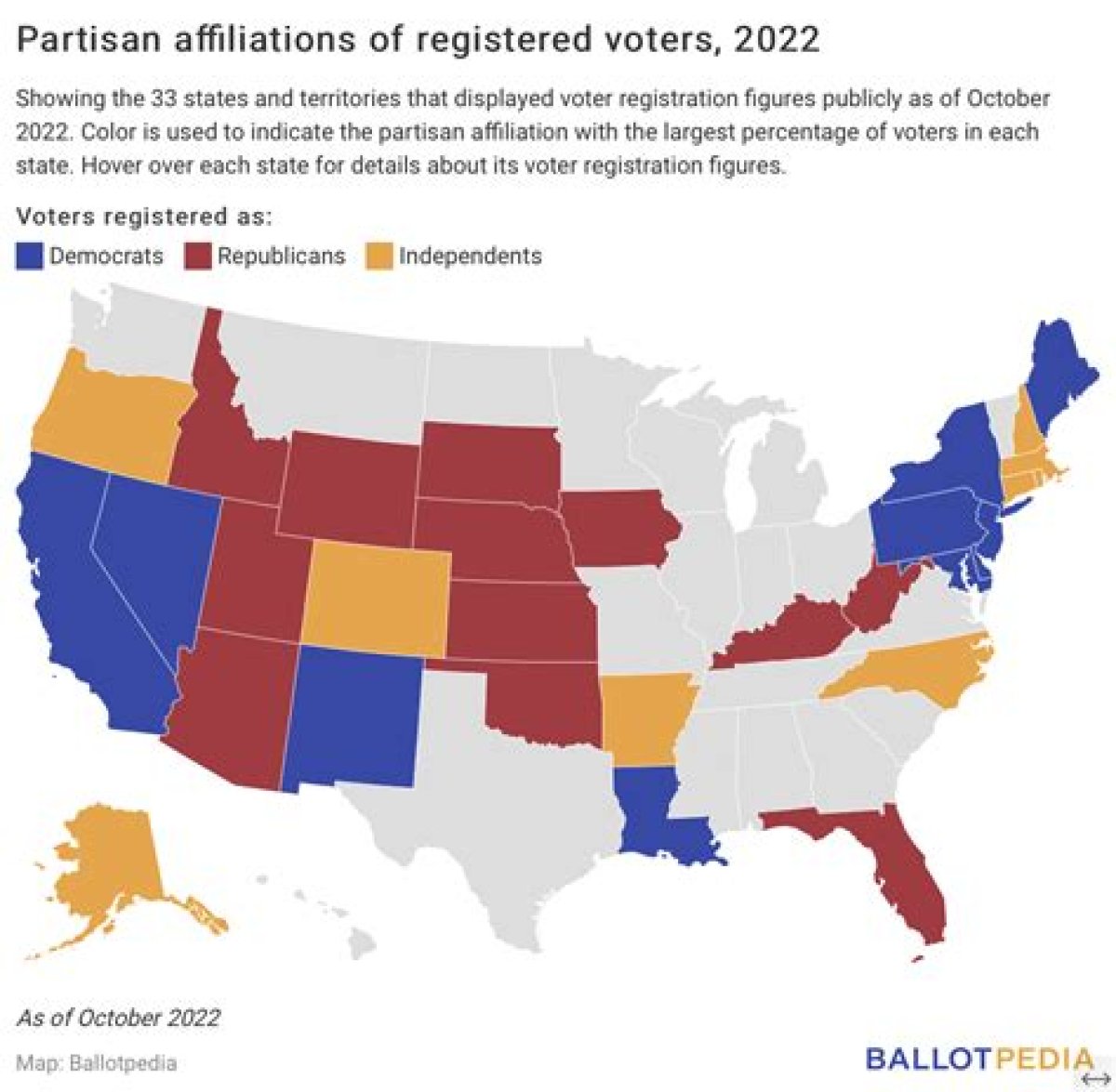 Political Affiliation of Most Blue State Voters: Abbr.