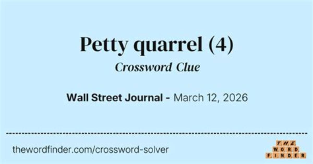 Quarrel Crossword Clue 3 Letters Answer