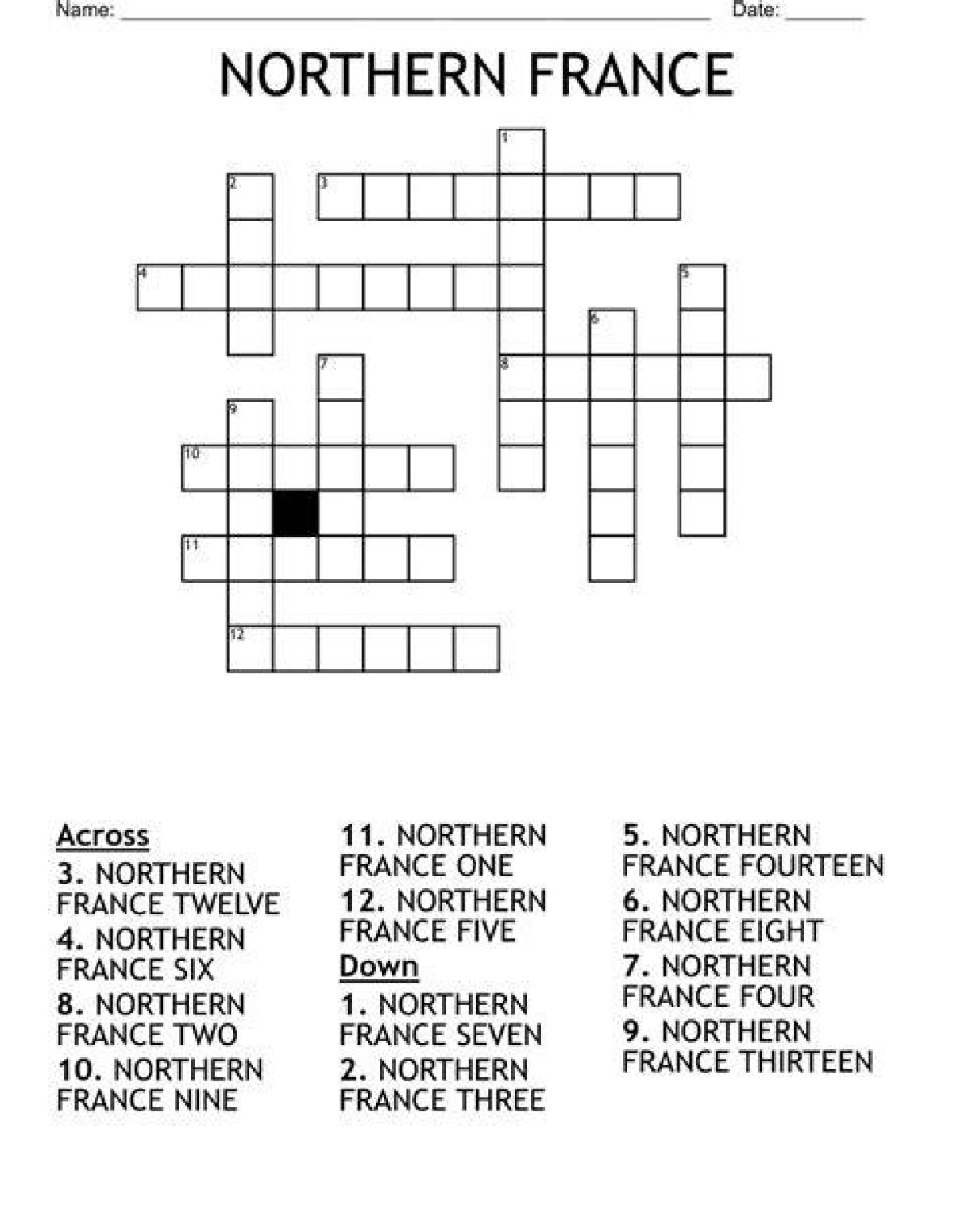 Region of Northern France Crossword Clue