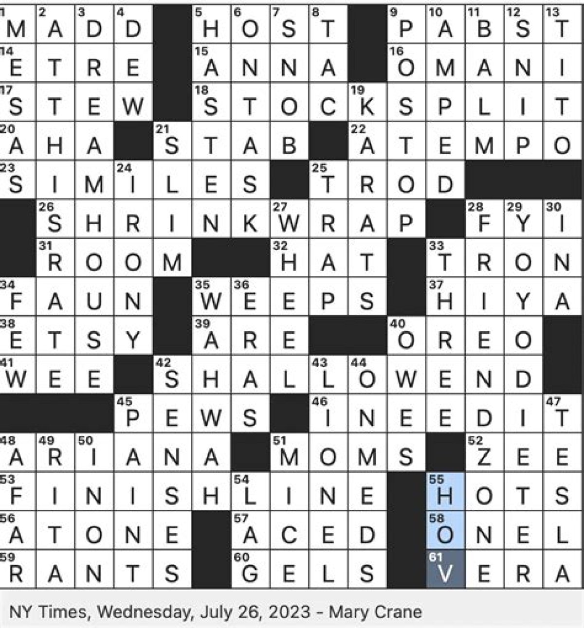 Return to Original Speed,' Musically Nyt Crossword Puzzle Clue