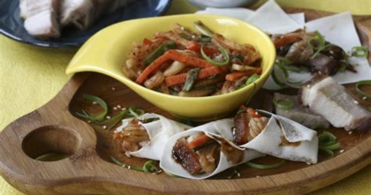 Roast Pork and Kimchi Wraps - Recipe