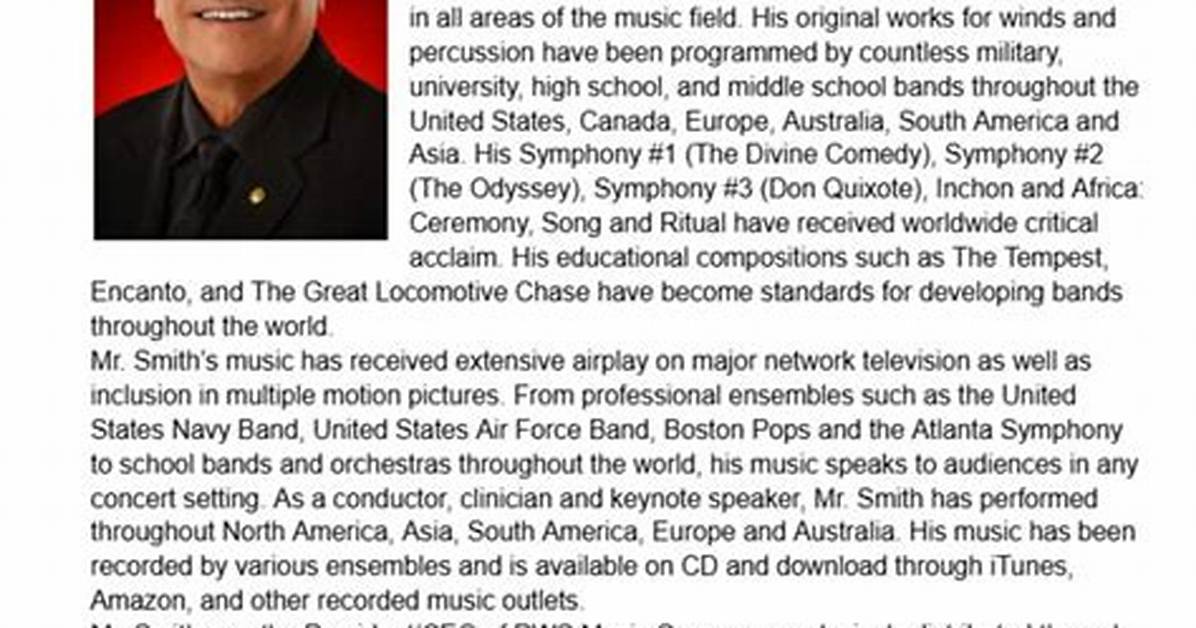 Robert W. Smith Obituary: American Composer Passes Away After Complications with Cardiac Surgery