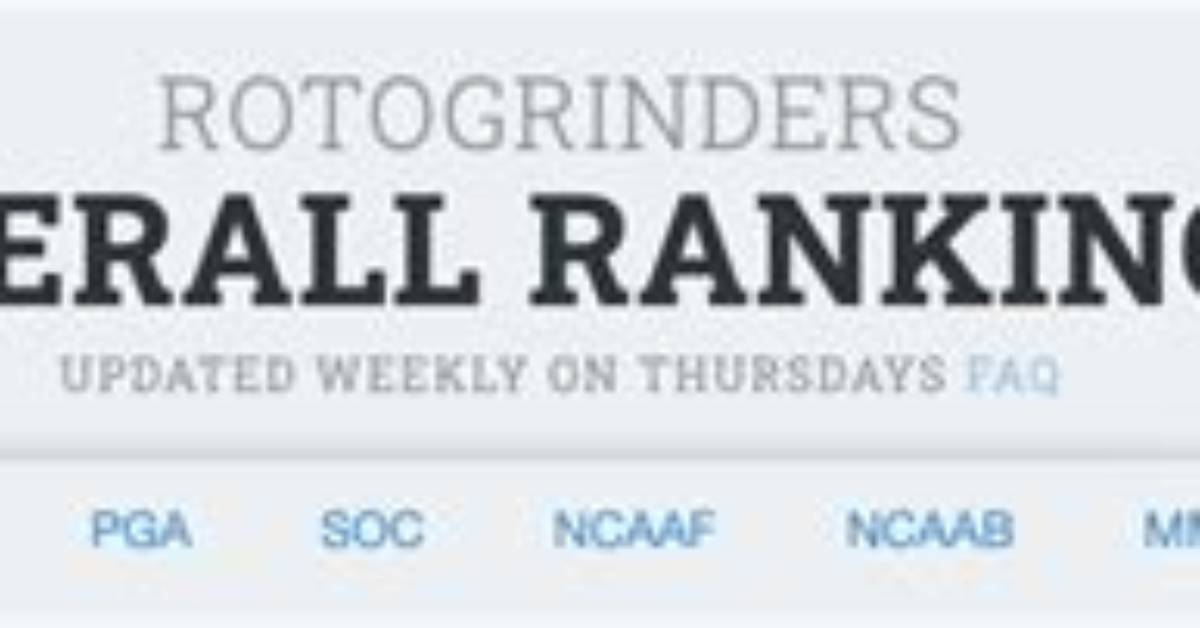 Rotogrinders Dfs Rankings Update: New #1 Overall