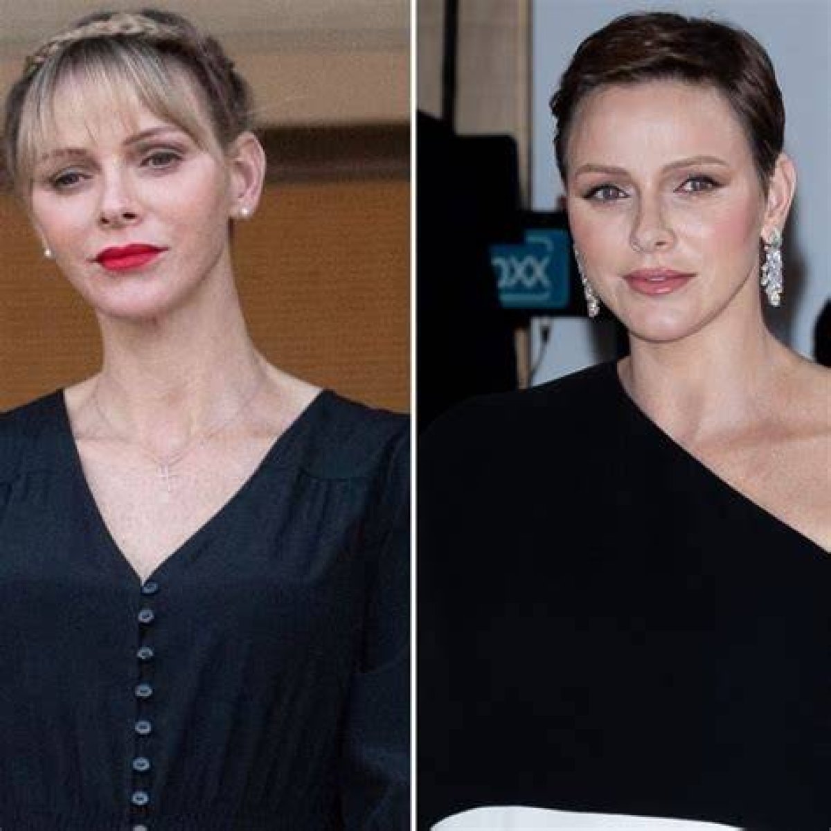 Royal Makeover! Princess Charlene Debuted a New Hairstyle at the Monaco Formula One Grand Prix with Prince Albert, Wearing a Bold Fashion Look of Prada Sunglasses and a Dress by Swiss Label Akris