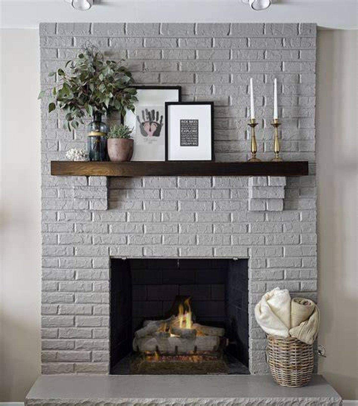 Rustic Painted Brick Fireplace? - Kylon Powell