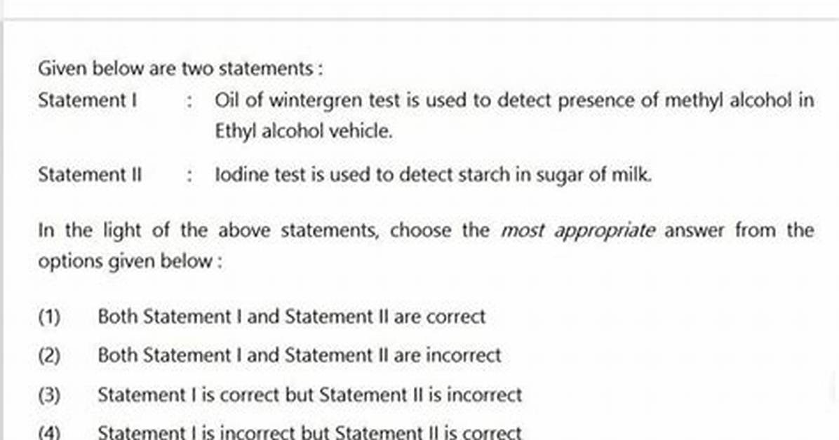 That Statement Is Correct on a Test
