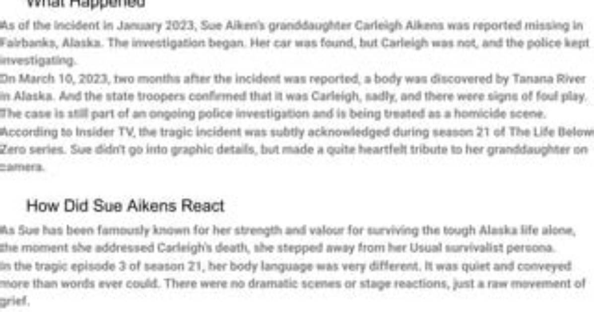 The Fate of Sue Aiken's Granddaughter Revealed