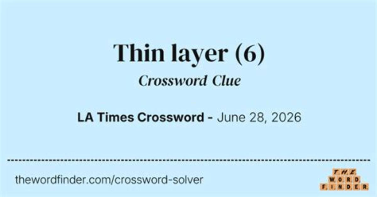 Thin Layer Crossword Clue