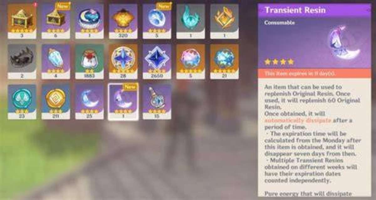 Transient Resin to Give 60 Resin Every 2 Days