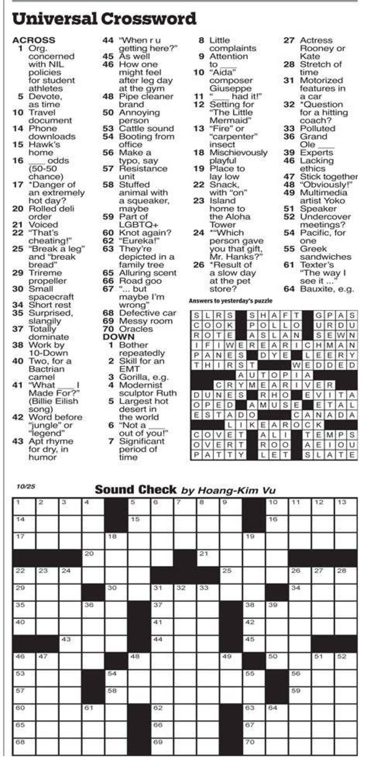 Universal Feeding Regimens Crossword Puzzle Clues and Answers with 5 Letters