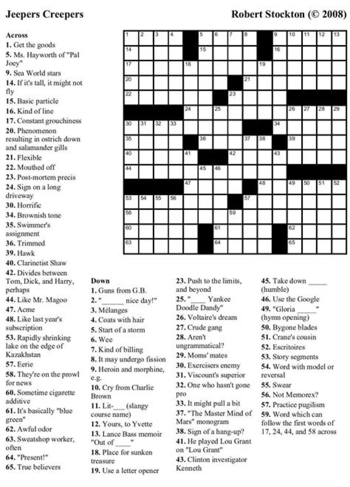 Usa Today British Bathroom Crossword Puzzle Clues and Answers