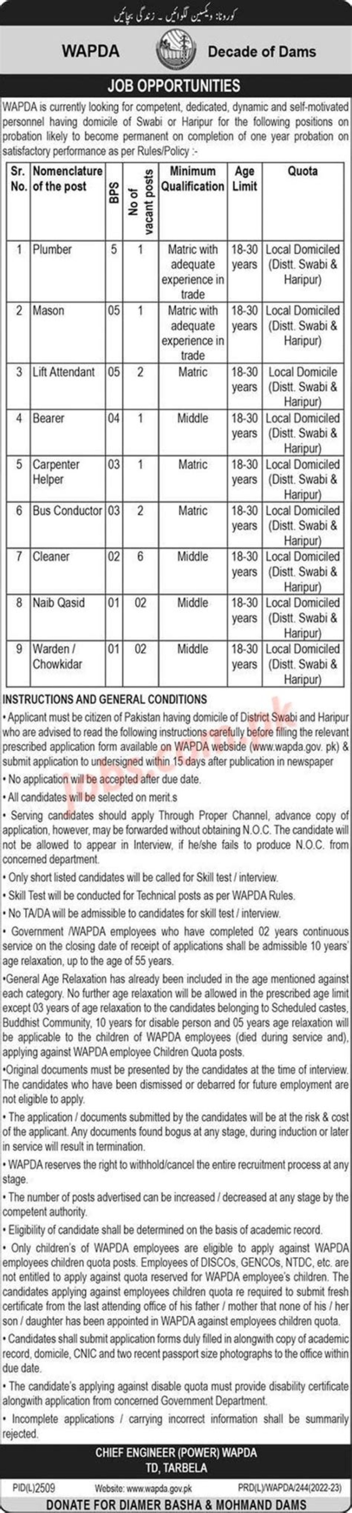 Wapda Jobs 2023 | Apply Online Latest Advertisement