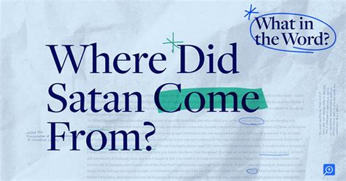 Where Did It Come from?