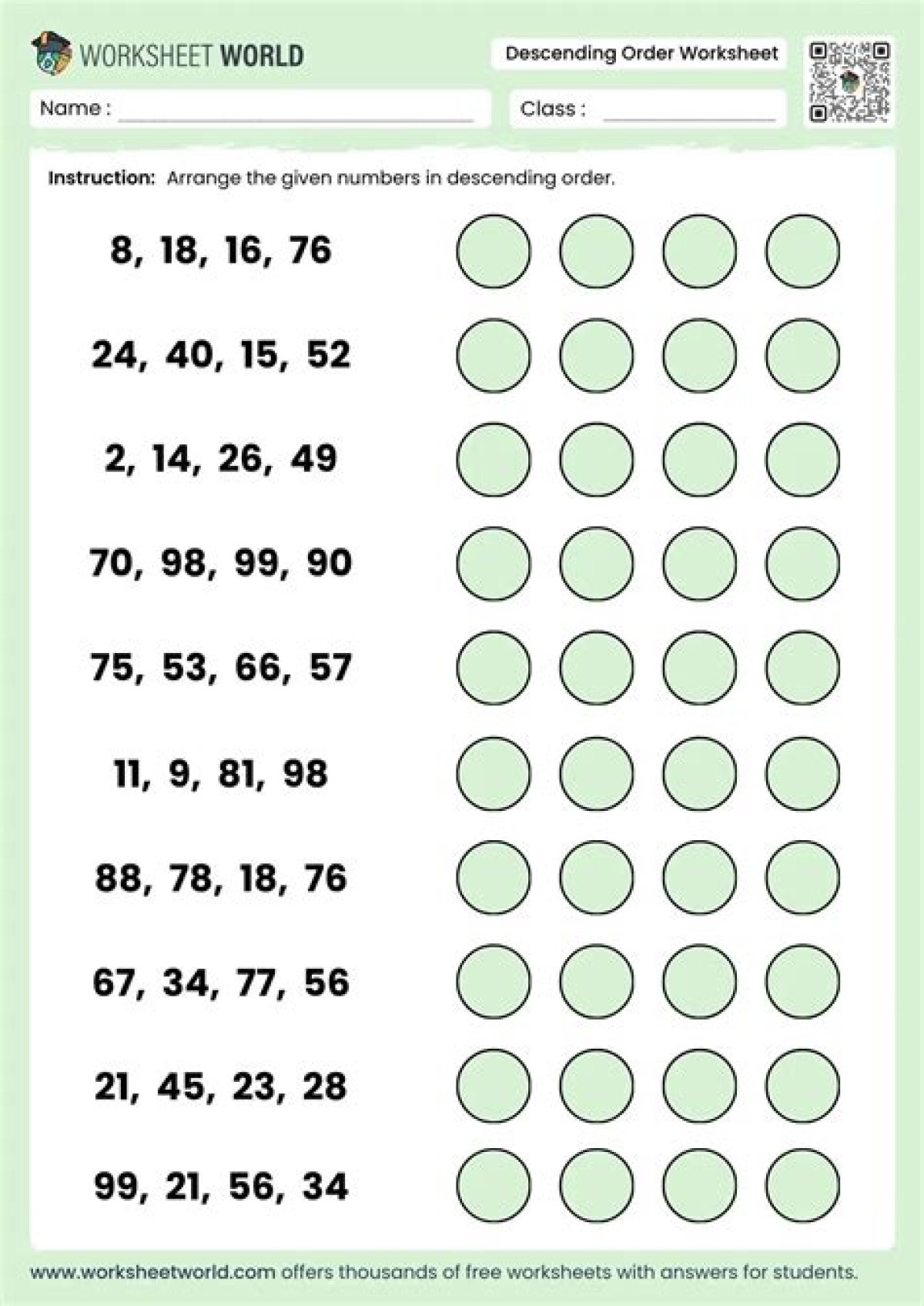 Which Is in the Correct Descending Order?